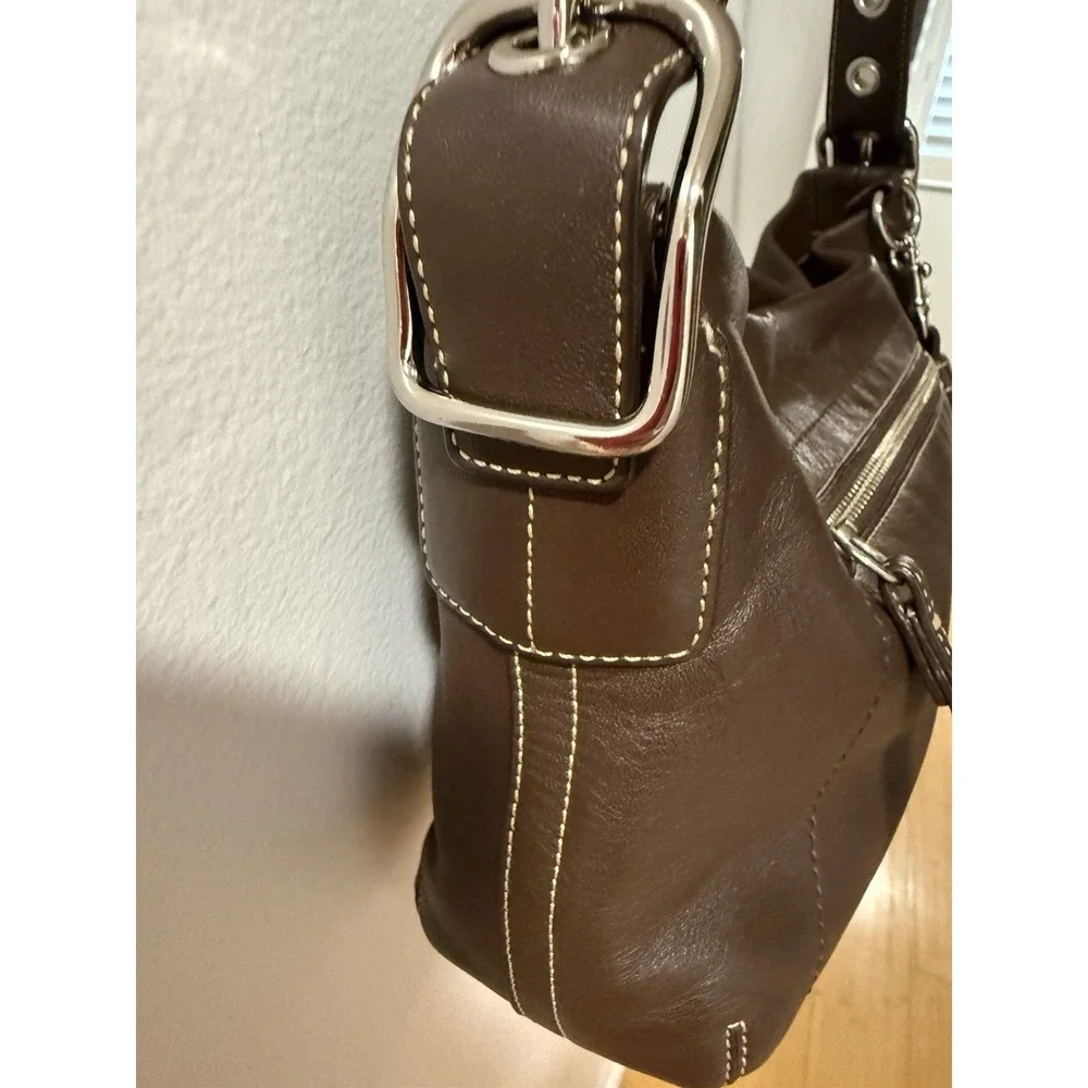 COACH Y2K Vintage East West Legacy Tassel Leather Brown  Shoulder Bag Purse 1417